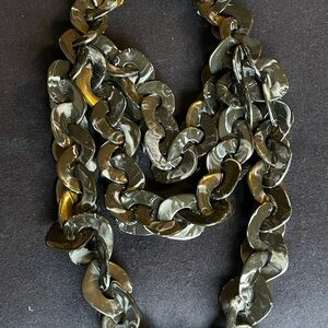 Sassy Jones Glossy Black Marble-Link Necklace